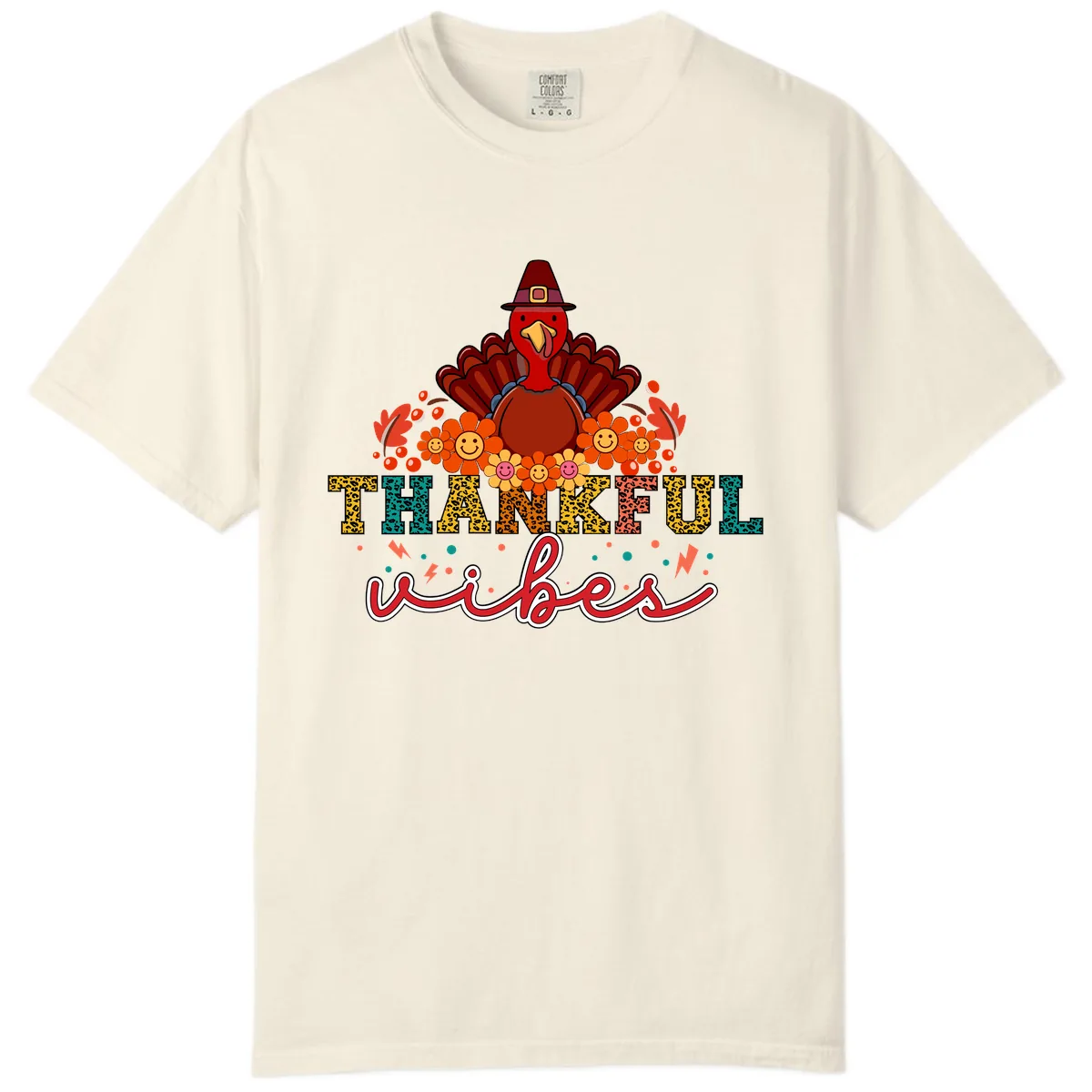 Turkey Vibes Thanksgiving Design Comfort Color in Ivory